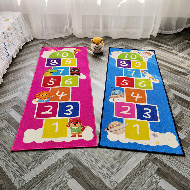 Soft Comfortable Hopscotch Rug Durable Non Slip Material Fun Kids Educational Floor Decor